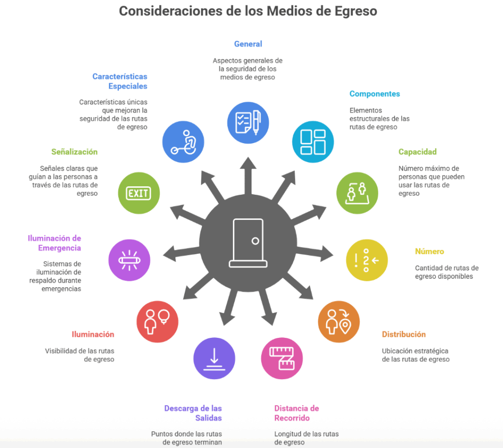 consideraciones de medios de egreso nfpa 101